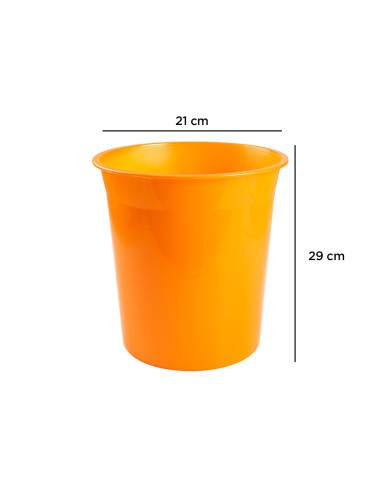 Papelera plastico q connect naranja translucido 13 litros 275x285 mm