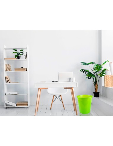 Papelera plastico q connect verde translucido 13 litros 275x285 mm