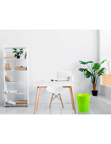 Papelera plastico q connect verde translucido 13 litros 275x285 mm