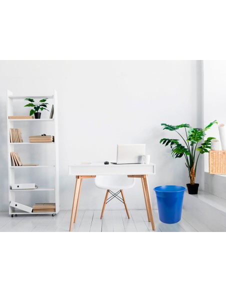 Papelera plastico q connect azul translucido 13 litros 275x285 mm