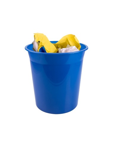 Papelera plastico q connect azul translucido 13 litros 275x285 mm