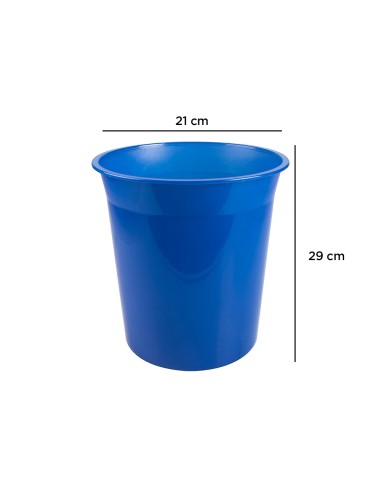 Papelera plastico q connect azul translucido 13 litros 275x285 mm