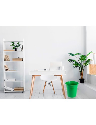 Papelera plastico q connect verde opaco 13 litros 275x285 mm