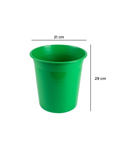 Papelera plastico q connect verde opaco 13 litros 275x285 mm