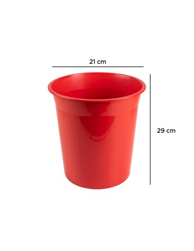 Papelera plastico q connect rojo opaco 13 litros 275x285 mm