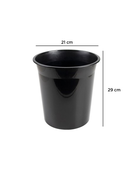 Papelera plastico q connect negro opaco 13 litros 275x285 mm