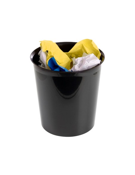 Papelera plastico q connect negro opaco 13 litros 275x285 mm
