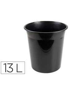 Papelera plastico q connect negro opaco 13 litros 275x285 mm