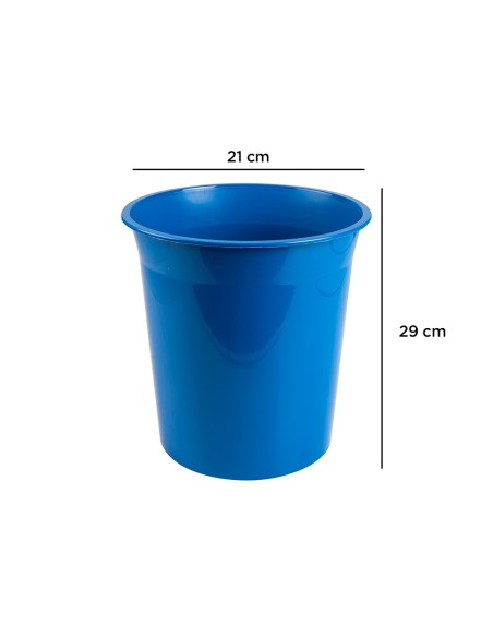 Papelera plastico q connect azul opaco 13 litros 275x285 mm