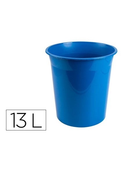 Papelera plastico q connect azul opaco 13 litros 275x285 mm