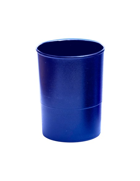 Cubilete portalapices q connect azul opaco plastico redondo diametro 75 mm alto 100 mm