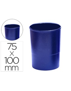 Cubilete portalapices q connect azul opaco plastico redondo diametro 75 mm alto 100 mm