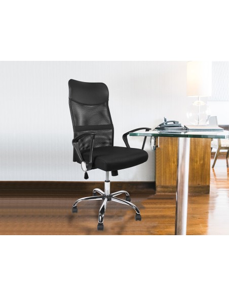 Silla de direccion q connect base metal respaldo alto regulable en altura 1110100mm alto piel y malla Silla de direccion q connect base metal respaldo alto regulable en altura 1110100mm alto piel y malla