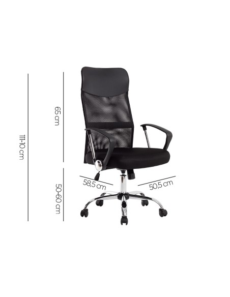 Silla de direccion q connect base metal respaldo alto regulable en altura 1110100mm alto piel y malla Silla de direccion q connect base metal respaldo alto regulable en altura 1110100mm alto piel y malla