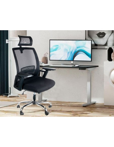 Silla de direccion q connect ergonomica base metal respaldo alto con reposacabeza ajustable Silla de direccion q connect ergonomica base metal respaldo alto con reposacabeza ajustable