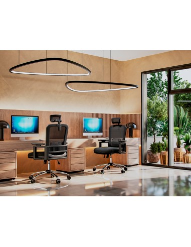 Silla de direccion q connect ergonomica base metal respaldo alto con reposacabeza ajustable