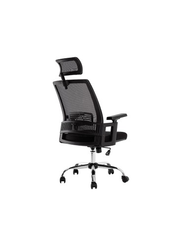 Silla de direccion q connect ergonomica base metal respaldo alto con reposacabeza ajustable