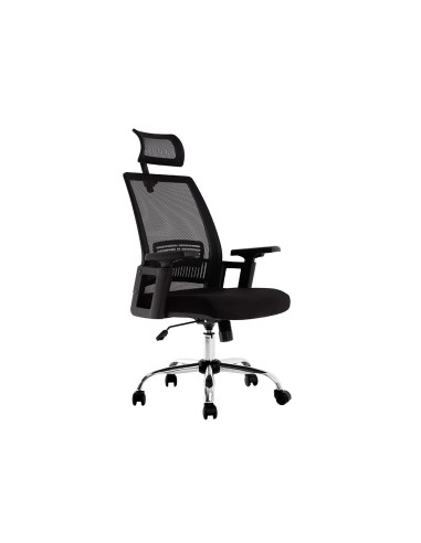 Silla de direccion q connect ergonomica base metal respaldo alto con reposacabeza ajustable