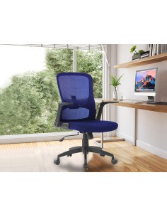 Silla giratoria q connect base metal regulable en altura 91075mm alto 610mm ancho 550mm profundidad azul