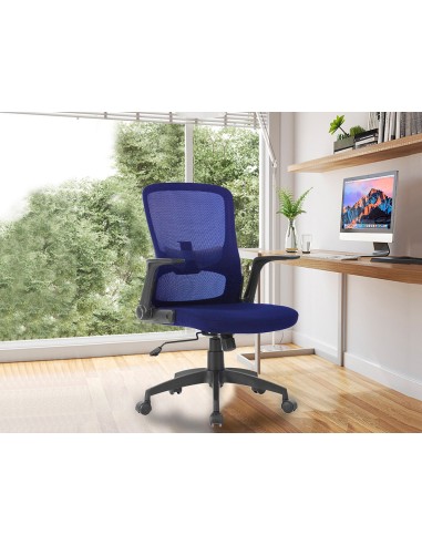 Silla giratoria q connect base metal regulable en altura 91075mm alto 610mm ancho 550mm profundidad azul