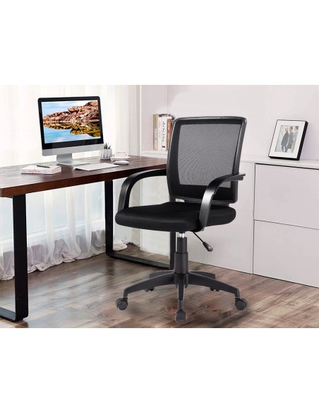 Silla giratoria q connect respaldo medio regulable en altura 900100x560x570 mm color negro Silla giratoria q connect respaldo medio regulable en altura 900100x560x570 mm color negro
