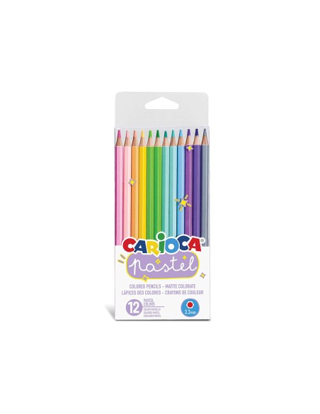 Lapices de colores carioca pastel blister de 12 colores surtidos