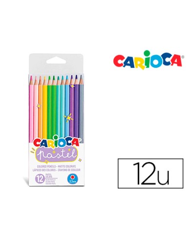 Lapices de colores carioca pastel blister de 12 colores surtidos