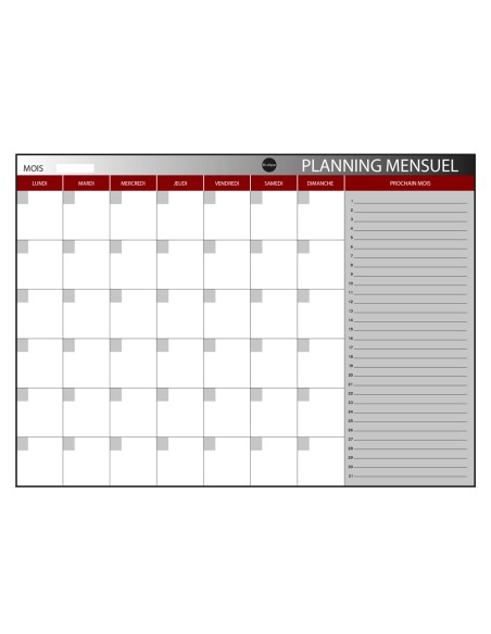 Planning magnetico bi office mensual lacado marco aluminio rotulable 60x45 cm