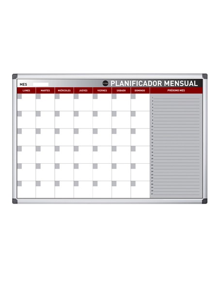 Planning magnetico bi office mensual lacado marco aluminio rotulable 60x45 cm