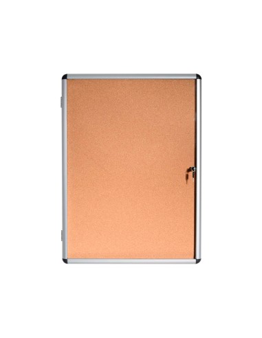 Vitrina de anuncios bi office fondo corcho de interior marco de aluminio 720x981 mm