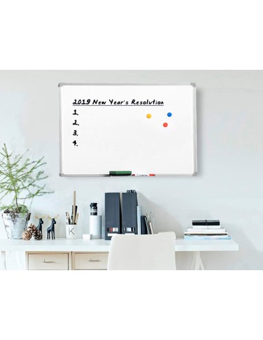 Pizarra blanca q connect lacada magnetica marco aluminio 60x45 cm