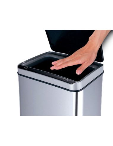 Papelera metalica q connect con sensor automatico capacidad 80 litros 820x270x400 mm