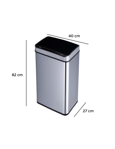 Papelera metalica q connect con sensor automatico capacidad 80 litros 820x270x400 mm