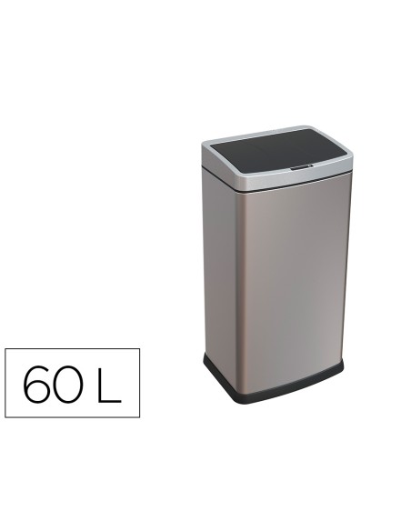 Papelera metalica q connect con sensor automatico capacidad 60 litros 630x270x400 mm