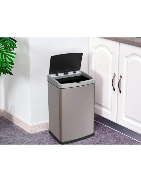Papelera metalica q connect con sensor automatico capacidad 30 litros 500x240x330 mm