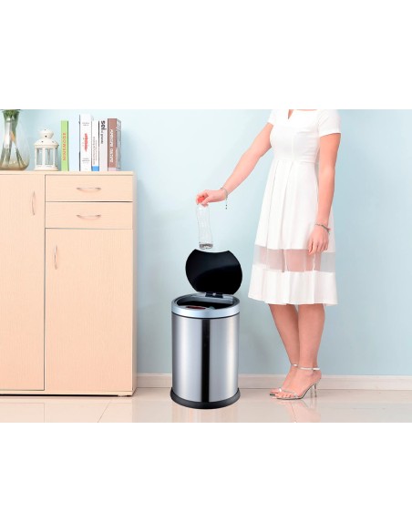 Papelera metalica q connect con sensor automatico capacidad 10 litros