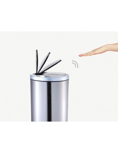 Papelera metalica q connect con sensor automatico capacidad 10 litros