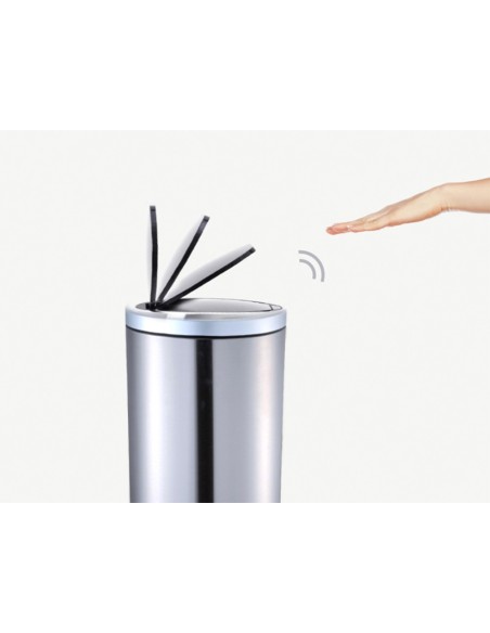 Papelera metalica q connect con sensor automatico capacidad 10 litros