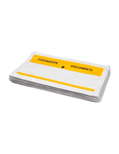 Sobre autoadhesivo q connect portadocumentos multilingue 225x122 mm ventana totalmente transparente paquete de 1000