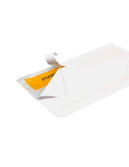 Sobre autoadhesivo q connect portadocumentos multilingue 225x122 mm ventana totalmente transparente paquete de 1000