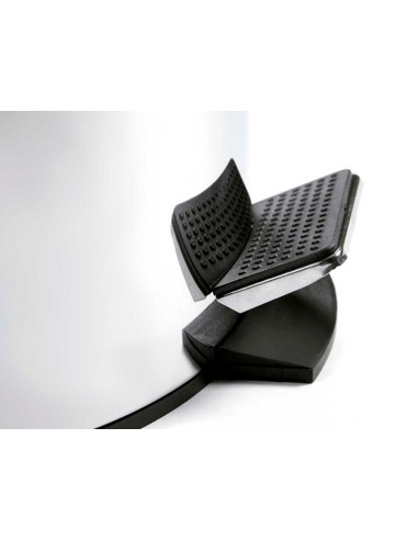 Papelera metalica q connect con pedal cromada 43x29cm capacidad 20 litros