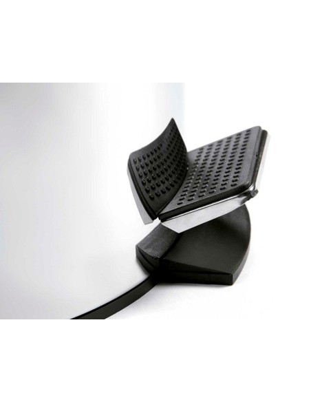 Papelera metalica q connect con pedal cromada 43x29cm capacidad 20 litros