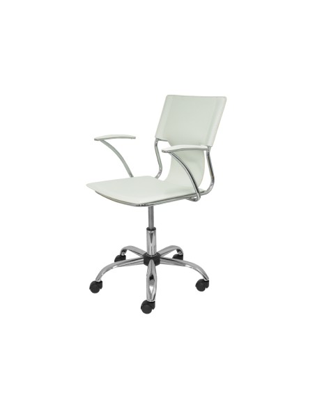 Silla giratoria pyc respaldo medio regulable en altura similpiel blanca 86090x480x440 mm Silla giratoria pyc respaldo medio regulable en altura similpiel blanca 86090x480x440 mm