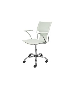 Silla giratoria pyc respaldo medio regulable en altura similpiel blanca 86090x480x440 mm