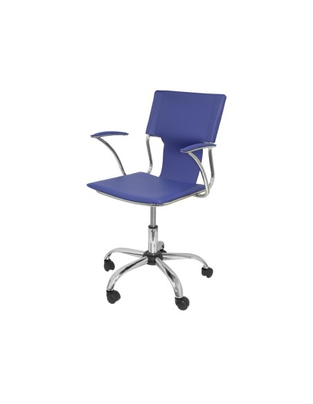 Silla giratoria pyc respaldo medio regulable en altura similpiel azul 86090x480x440 mm Silla giratoria pyc respaldo medio regulable en altura similpiel azul 86090x480x440 mm