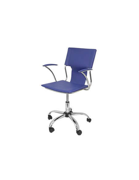 Silla giratoria pyc respaldo medio regulable en altura similpiel azul 86090x480x440 mm Silla giratoria pyc respaldo medio regulable en altura similpiel azul 86090x480x440 mm