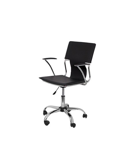 Silla giratoria pyc respaldo medio regulable en altura similpiel negra 86090x480x440 mm Silla giratoria pyc respaldo medio regulable en altura similpiel negra 86090x480x440 mm