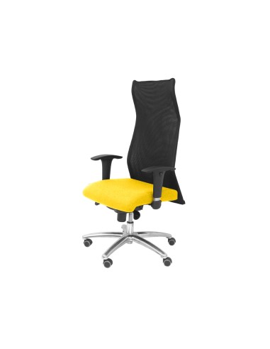 Silla de direccion pyc respaldo alto regulable en altura amarilla alto 121090 mm ancho 630 mm prof 630 mm