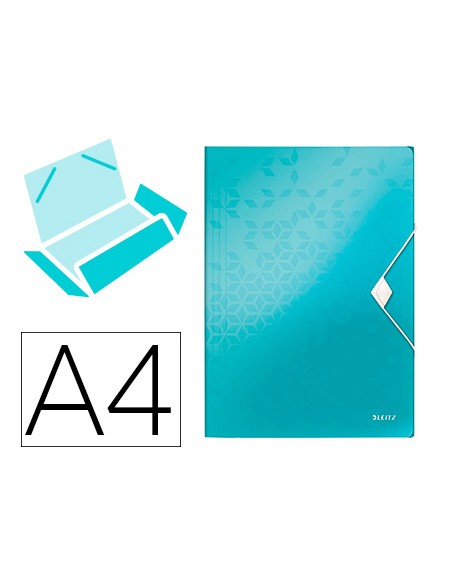 Carpeta leitz wow gomas solapas polipropileno din a4 color turquesa