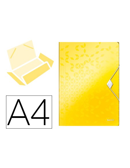 Carpeta leitz wow gomas solapas polipropileno din a4 color amarillo